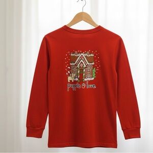 Puppie Love Christmas Gingerbread House Adult long sleeve